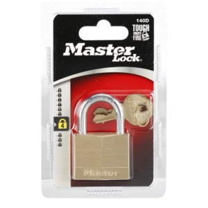 140-D Brass Padlock 1-9/16"W Body, 7/8" Shackle (Display Pack)