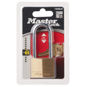 140-D-LH-KD Brass Lock 1-9/16"W, 2" Shackle - Keyed Different (Display Pack)
