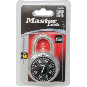 1500-D Display Pack Combination Lock 1-7/8"W Body, 3/4" Shackle (Display Pack)