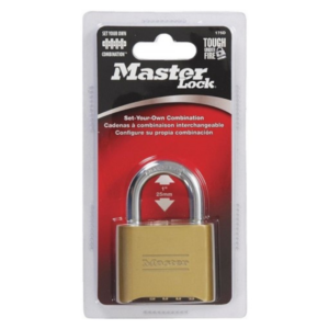 175-D Resettable 4-Digit Brass Combination Lock 2"W Body, 1" Shackle (Display Pack)