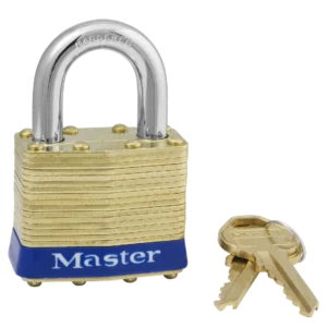 82-KD  Laminated Brass Padlock 1-3/4"W Body, 15/16" Shackle, 5-Pin W81