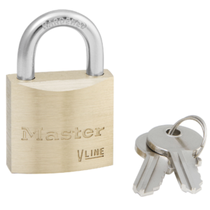 4130 V-Line Brass Padlock 1-1/8"W Body 9/16" Shackle